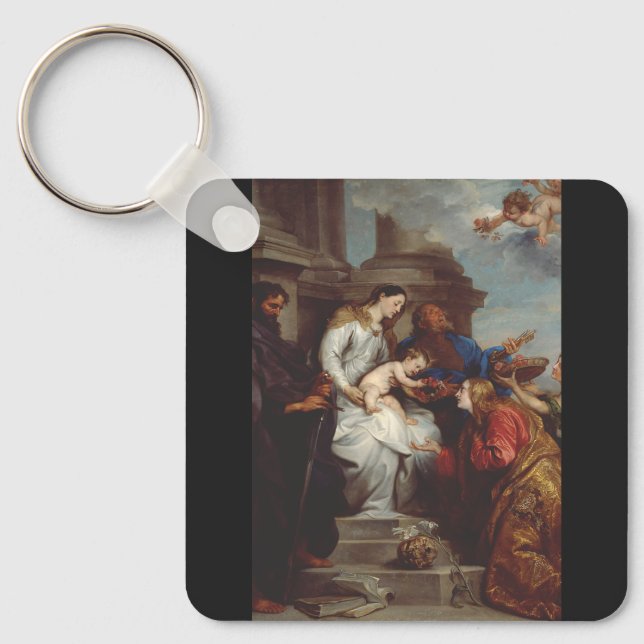 Kröningen av Sankta Rosalia av Anthony van Dyck Nyckelring (Framsida)