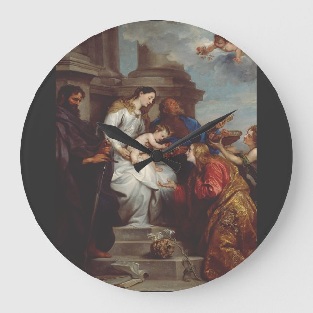 Kröningen av Sankta Rosalia av Anthony van Dyck Stor Klocka (Framsida)
