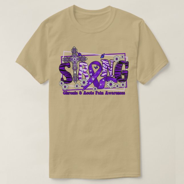 Kronisk akut smärtmedvetande kor-band - starkt t shirt (Design framsida)