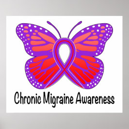KRonisk migrainmedvetenhet, fjäril Poster