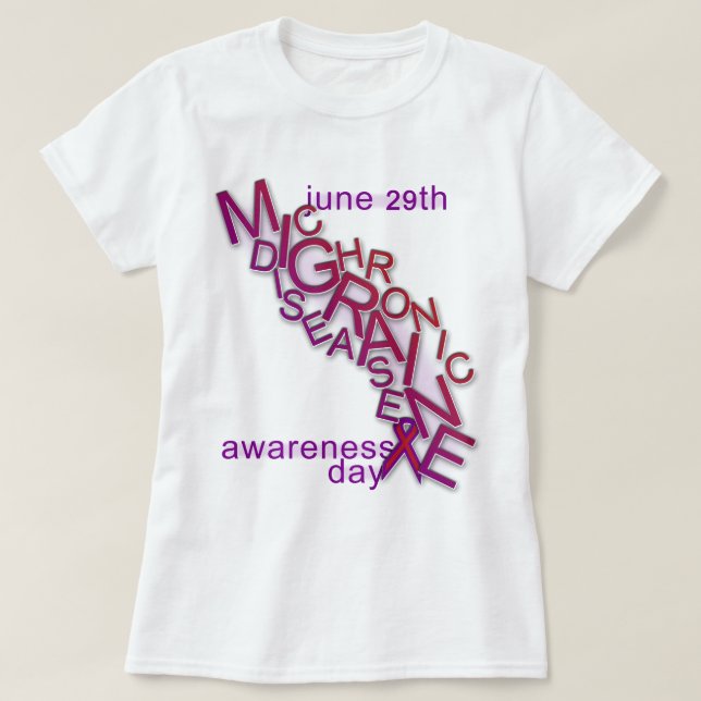 Kronisk migränsjukdom - ordScramblemedvetenhet T-shirt (Design framsida)