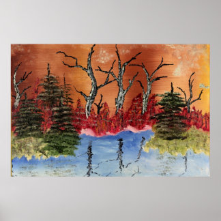 Kronisk skada "Arlington Pond"Org. Konst Poster