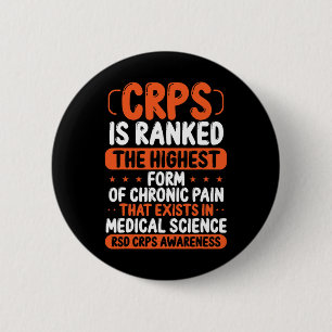 Kronisk smärta Orange Ribbon Rsd Crps Knapp