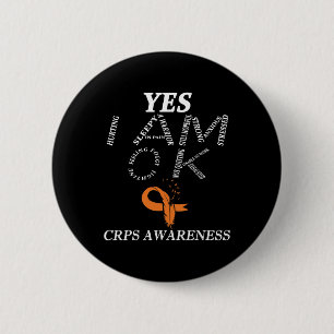 Kronisk smärta Orange Ribbon Rsd Crps Knapp