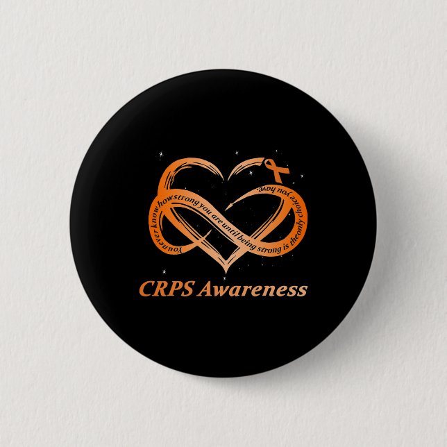 Kronisk smärta Orange Ribbon Rsd Crps Knapp (Framsida)