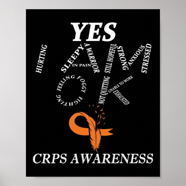Kronisk smärta Orange Ribbon Rsd Crps Poster (Framsidan)