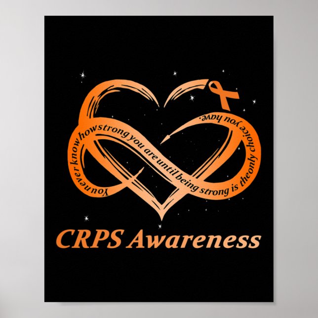 Kronisk smärta Orange Ribbon Rsd Crps Poster (Framsidan)