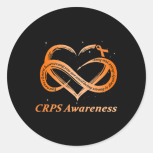 Kronisk smärta Orange Ribbon Rsd Crps Runt Klistermärke