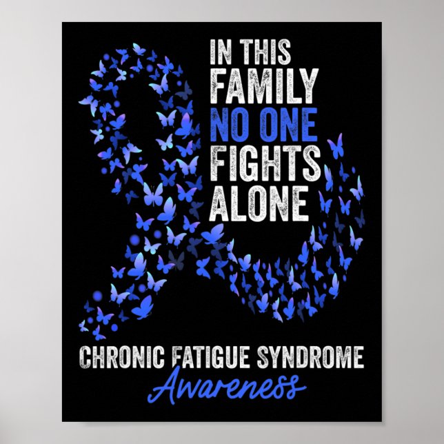 Kronisk trötthet Syndrome Awareness Month Blue Rib Poster (Framsidan)