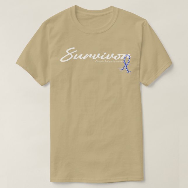Kronisk trötthet Syndrome Awareness Survivor Glitt T Shirt (Design framsida)