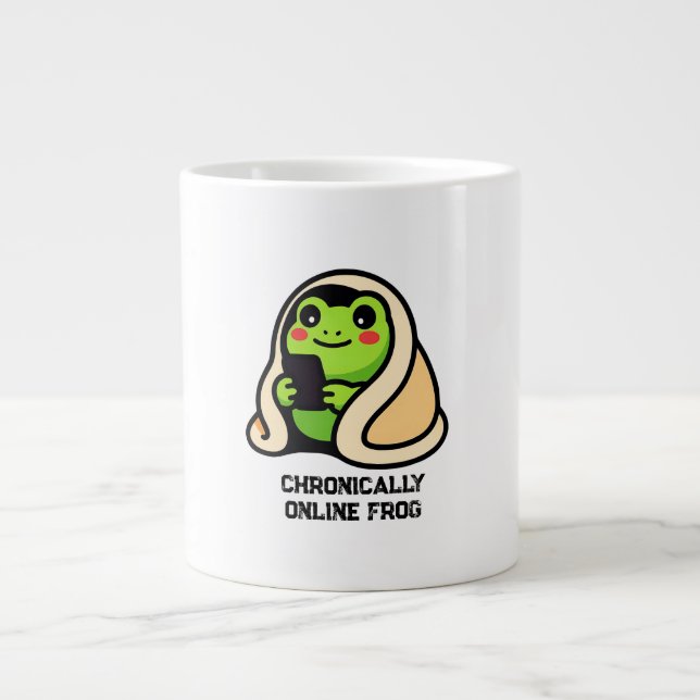 kroniskt online Groda Roligt Meme Jumbo Mugg (Framsidan)