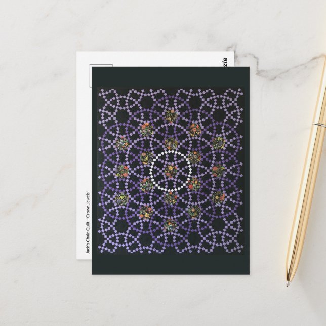 Kronjuvels Quilt Postkort Vykort (Fram/Back In Situ)