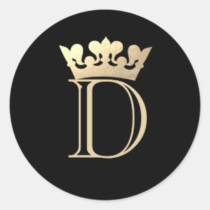 Kronmonogram Runt Klistermärke