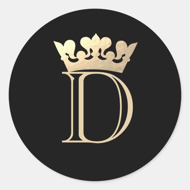 Kronmonogram Runt Klistermärke (Framsida)
