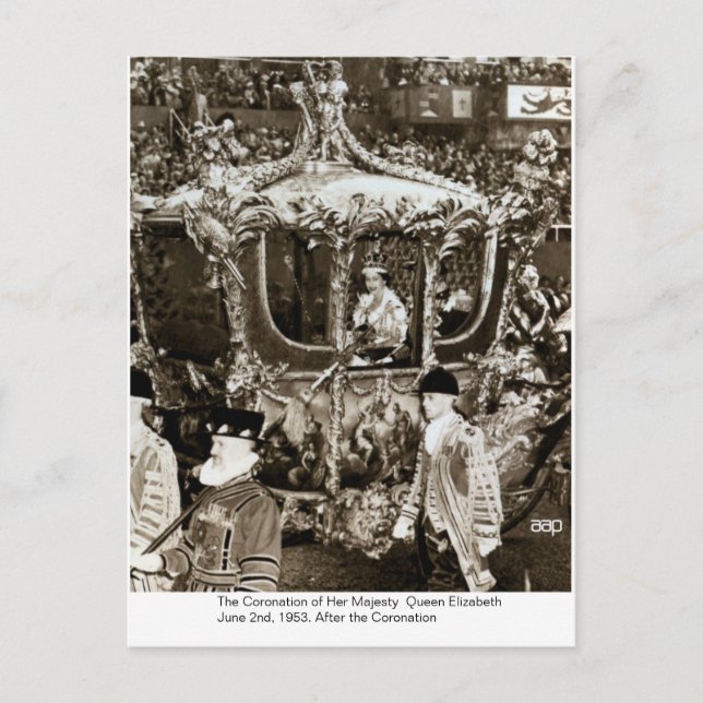 Kronningen av H.M. Drottning Elizabeth Vykort (Framsida)