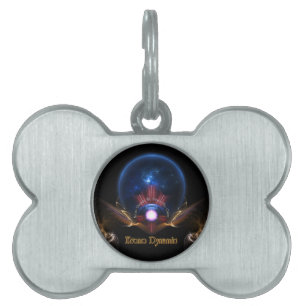 Krono Dynamic Fractal Art Pet Tag Namnbricka Husdjur