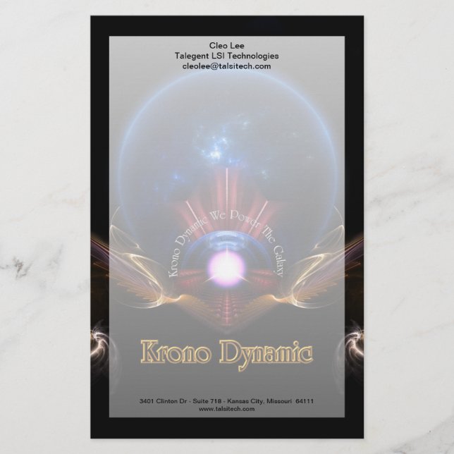 Krono Dynamic Fractal Art Stationery Brevpapper (Framsida)