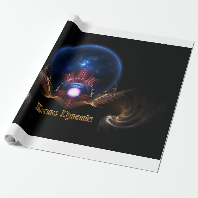 Krono Dynamic Fraktal Konst Inpackningspapper Presentpapper (Utrullad)