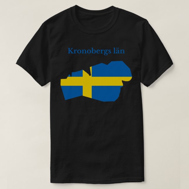 Kronoberg County Karta Swedish County Sverige T Shirt (Design framsida)
