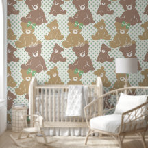 Kronor & Bågar Teddybjörn Nursery Sage Prickar