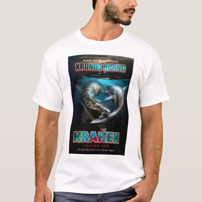 Kronos stigning: Kraken Pliosaur VS den Megalodon T Shirt (Framsida)