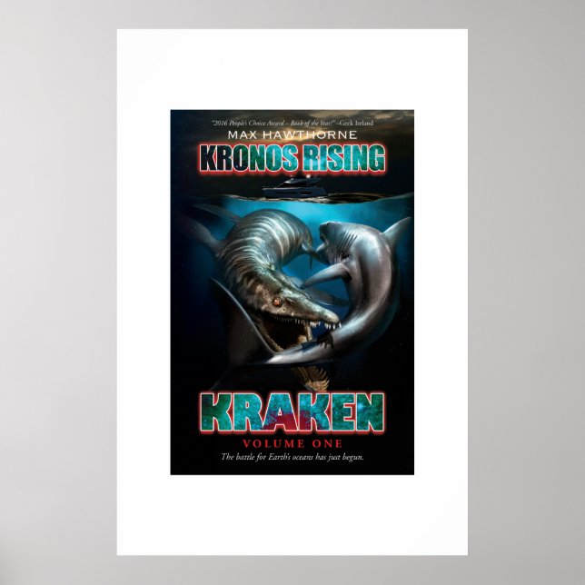 Kronos Stigning: Kraken vol. 1 Pliosaur VS Megalod Poster (Framsidan)