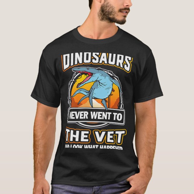 Kronosaurus Dinosaurs har aldrig besökt Veteri T Shirt (Framsida)