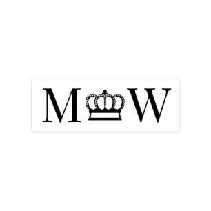 Kronpar #4 Par Bröllop 2 Initial Monogram Självfärgande Stämpel