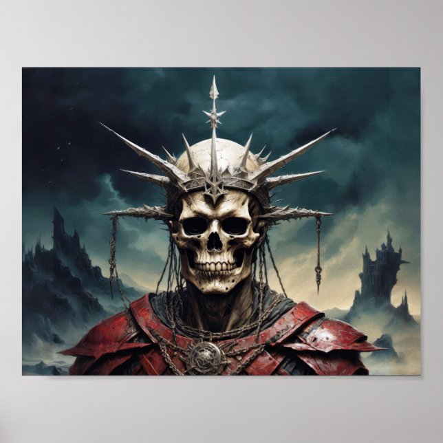 Krönt skalle spöke av döda poster (Framsidan)