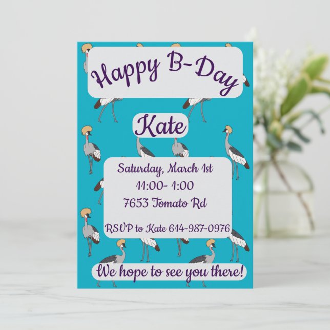 Krontranar Grattis på födelsedagen Inbjudningar (Stående Fram)