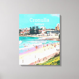 Kronulla-strandunderurb i Sydney-resekontoret Canvastryck