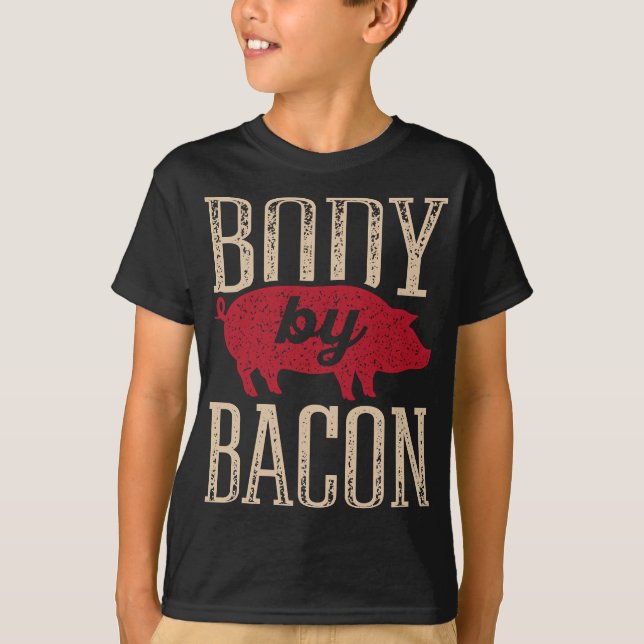 Kropp av Bacon Keto Lågkarb Ketogen Tjock T Shirt (Framsida)