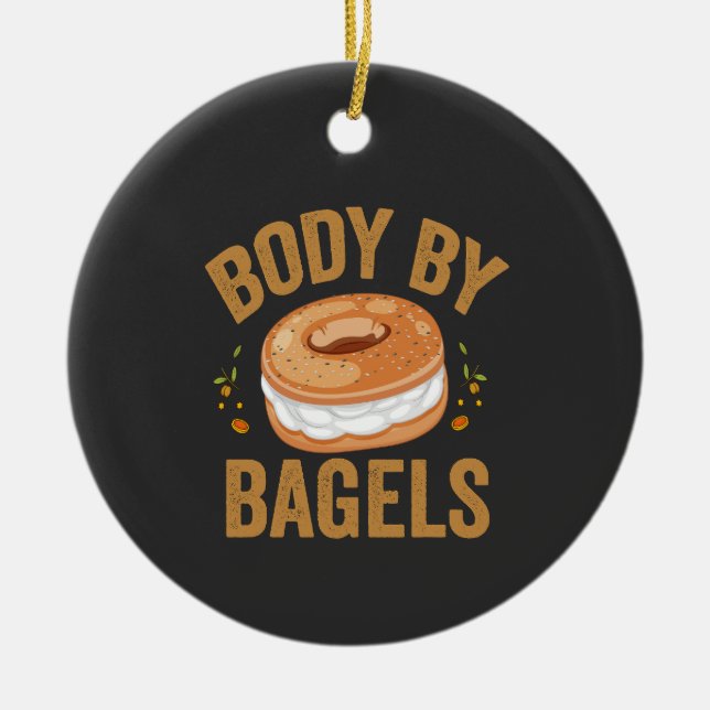 Kropp av Bagels Funny judisk Hanukkah Donut Gift Julgransprydnad Keramik (Framsidan)