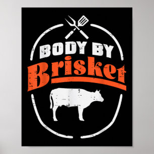 Kropp av Brisket Funny Bbq Barbecue Kött Grill Man Poster
