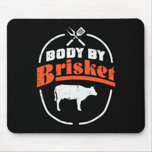 Kropp av Brisket Funny Bbq Byrbecue Kött Grill Man Musmatta