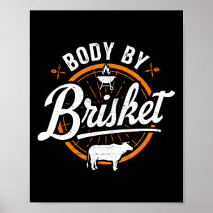 Kropp av Brisket Funny Byrbecue Älskare Smoker Bbq Poster