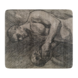 Kropp av en man som håller en skull (av Albert Ede