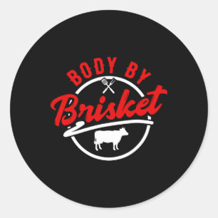 Kropp efter Brisket Bbq 1 Runt Klistermärke