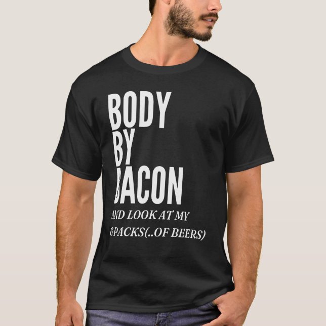 Kropp genom Baconedotering för grillning av Pappa T Shirt (Framsida)