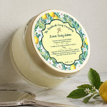 Kropp smör Citron Kosmetik Burk Etikett