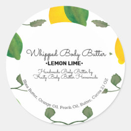 Kropp Smör Lemon Bunch Bad Branding Förpackning Runt Klistermärke