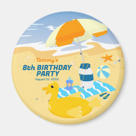 Kroppbrädejunge rolig strand födelsedagsfest magnet