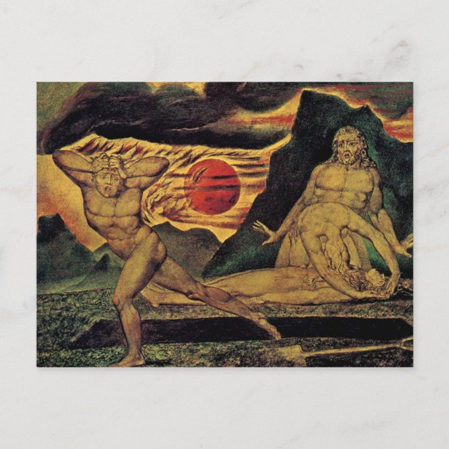 Kroppen i Abel som Adam och Kväll hittat Vykort (Framsida)