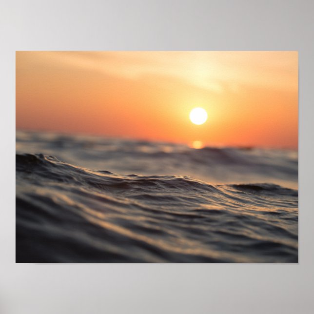 Kroppen i Vatten under Golden Hour Poster (Framsidan)