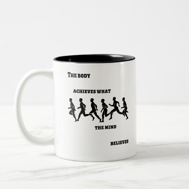 Kroppen uppnår det som sinnet tro Två-Tonad mugg (Vänster)