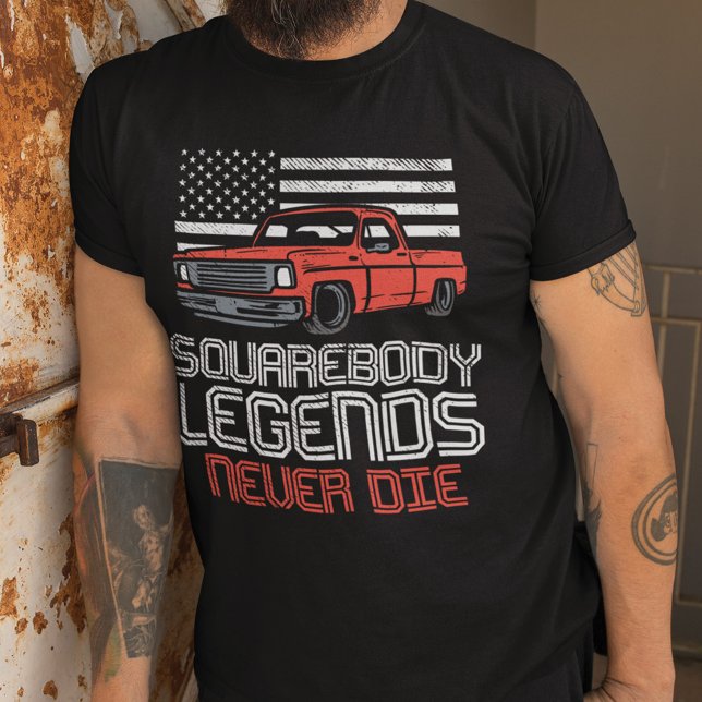 Kroppsbeteckningar på kvadrat Dölj aldrig Lastbil T Shirt (Squarebody Legends Gag T-Shirt)