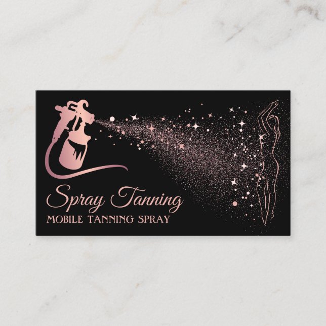 Kroppsbränningsspray Rose Gold Visitkort (Framsida)