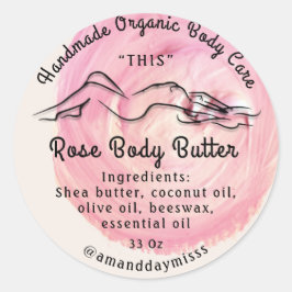 Kroppsbutter Balm Care Packation Ro Peony Powder Runt Klistermärke