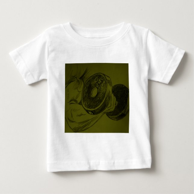 Kroppsbyggande Fitness Blyertsteckning Tee Shirt (Framsida)