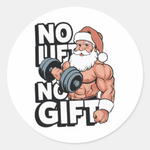 Kroppsbyggande Fitness Gym julpresenter för kropps Runt Klistermärke